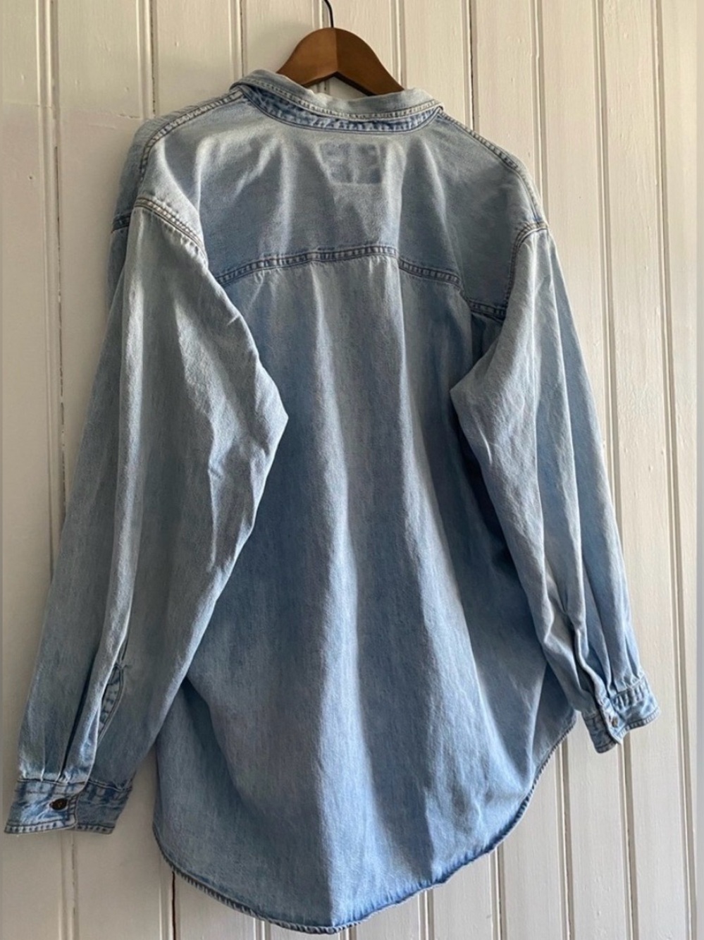 LEVI’S VINTAGE 1990 orange tab button down denim shirt size XL - Picture 4 of 13